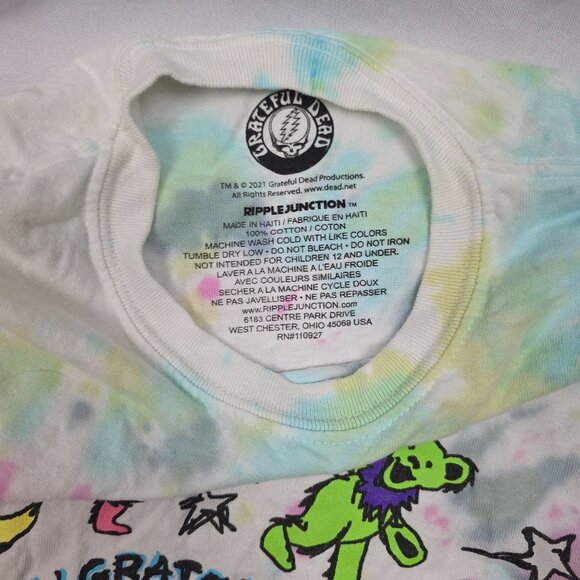 2021 Grateful Dead Tie-Dye Dancing Bears Graphic Tee Ripple Junction Size M - Picture 2 of 7